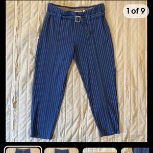 Betabrand Womens XL-Petite Aegean Pinstripe Skinny High Waist Ankle Yoga Pants
